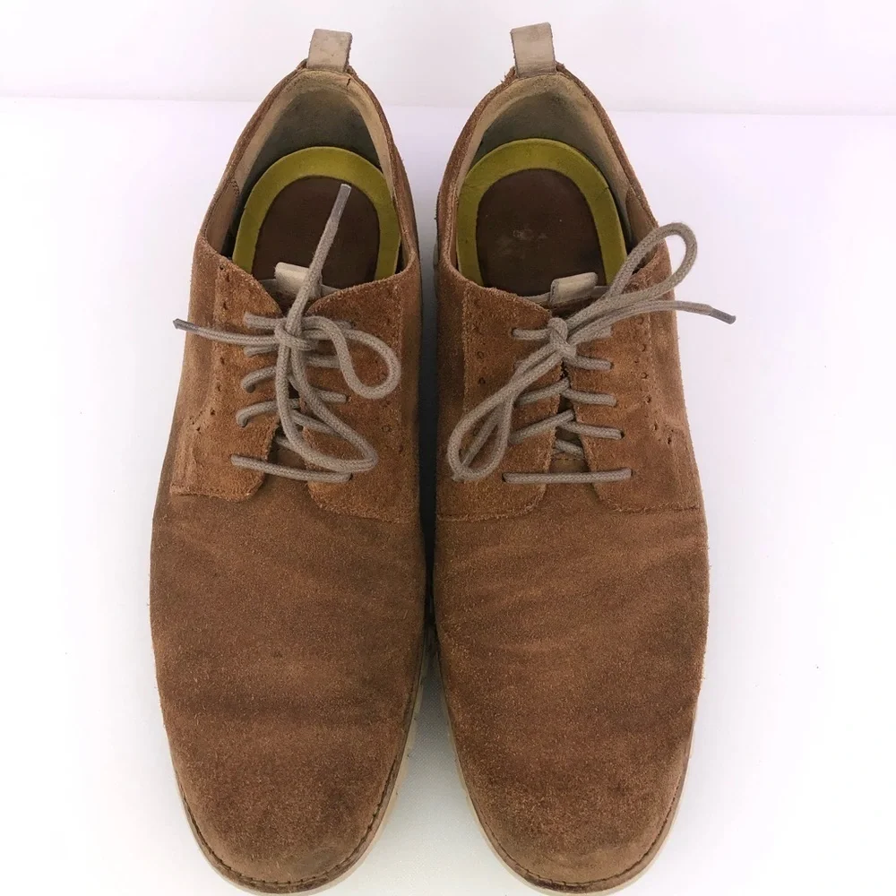 Cole Haan Zerogrand Grand OS Suede Brown Dress Shoes Size 10.5